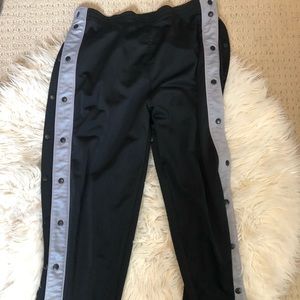 BLACK AND GREY TEARAWAY PANTS